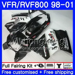 Honda Interceptor VFR800R VFR800R 98 99 00 01 259hm.7 VFR 800 RR Black West Hot 1998 1999 2000 2001フェアリングキット