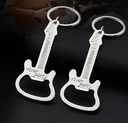 100pcs/lot Metal music guitar bottle opener key chain creative and practical gifts