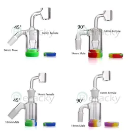 14mm 18mm manlig kvinnlig glasaska med 10 ml silikonbehållare Reclaimer 4mm Quartz Banger för glasvatten Bongs DAB Oil Rigs