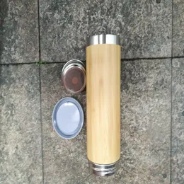 10st / parti 450ml Bambu Rostfritt Stål Vattenflaska Vakuumisolerad Kaffe Travel Vakuum Cup med Tea Infuser Strainerflaska