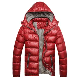 2018 Nya Jackor Män Vinter Vindskyddade Mens Coats och Jackor Hooded Warm Quality Solid Zipper Casual Parkas Män Plus Size M-4XL