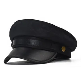 NY LA GM Fashion Beret propealtile Hat Hat Linen Female Autumn and Winter Militar