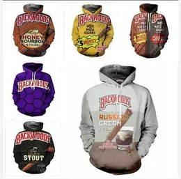 Blandning Partihandel - Nyaste Mode Kvinnor / Mens Backwoods Funny 3D-utskrift Casual Hoodies Pullovers Sweatshirts Gratis frakt HP01