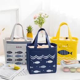 Lunch Box Torba Thermal Oxford Lunch Torba Wodoodporna Wygodna Torba Wypoczynek Cute Fish Picnic Torebka Dla Kobiet Dzieci Mężczyźni