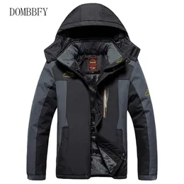 Winter Fleece Vandring Jackor Män Vindskydd Vattentät Outwear Parka Mens Windbreaker Army Raincoat Coat Overcoat 9XL