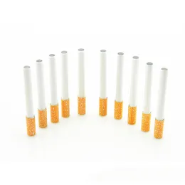 100% metallfjäder keramisk cigarett hitter pipe cigarett form rökrör 78mm snus sniffer halm en hitter bat metall rökning rör