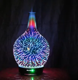 7 Kolor Light Glass Vase Aromaterapia Aromaterapia Olej Essential Dyfuzor Zmiana i bezwodne Auto Wyłączenie Cool Mist Nawilżacz Y200416