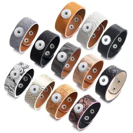 18mm noosa snap button pulseiras encantos pedaços jóias para mulheres moda na moda dos homens diy couro do plutônio pulseira corrente presente 12 cores