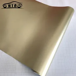 Pellicola per autoadesivo in vinile metallizzato opaco oro champagne con rilascio d'aria Pellicola per rivestimento auto per veicoli misura 1 52x18m 5x59ft2412