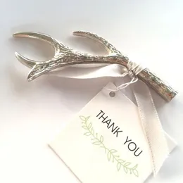 Silver Antler Wine Bottle Openers Wine Beer Openers in Opp Bags Event Party Favors Wedding Gift Wholesale LX1553