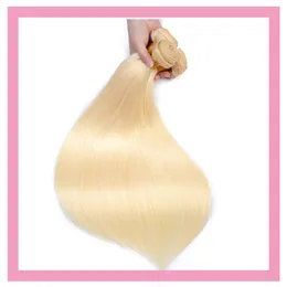 Malaysiska mänskliga hårförlängningar 4 buntar 613 # färg rak jungfru grossist fyra delar / lot blonda hårprodukter