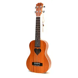 Free shipping High Quality 21 inch Ukulele Soprano Four Strings Hawaiian Mini Guitar Ukulele Acoustic Guitar Heart Pattern Guitarra Chitarra