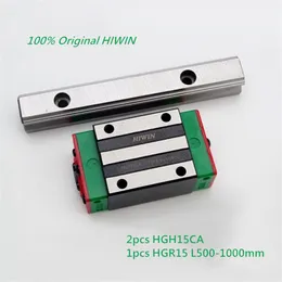 1pcs Original Ny Hiwin HGR15-500mm / 600mm / 700mm / 800mm / 900mm / 1000mm Linjär Guide / Rail + 2PCS HGH15CA Linjära smala block för CNC-router delar