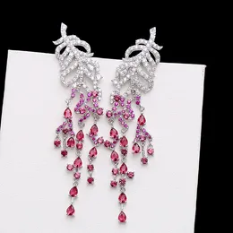 Moda- kryształowe kolczyki dla kobiet nowe modne liście mody długie kolczyki projekt marki