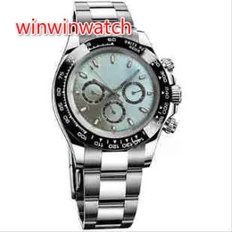 Cheap Men's Mechanical Movement watch blue Dial 40MM Mens Cosmograph Watches Men Ceramic Bezel Full Steel Wristwatches