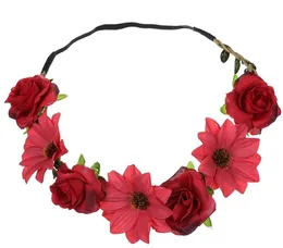 Fashion Boho Women Girl Party Wedding Flower Wreath Crown Headband Floral Garlands Hair Head Band Beach Party GB618