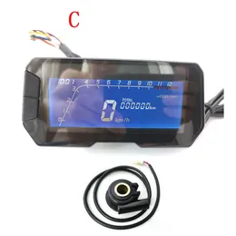 12000 RPM 6 Gang Universal Motorrad LCD Digital Tachometer Kilometerzähler Hintergrundbeleuchtung Motorrad Kilometerzähler für 2,4 Zylinder Meter