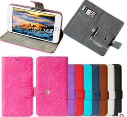 360-Grad-Universal-Brieftasche aus PU-Flip-Leder mit Kreditkartenfächern. Hülle für 4,0 bis 6,0 Zoll große Mobiltelefone