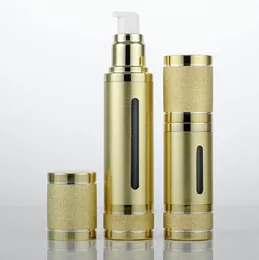 Top Travel Bottles Glittering Gold Silver Empty Vacuum Pump Airless Makeup Skin Care Containers Packaging 10pcs/lot