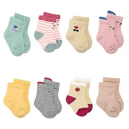 Baby Socks Kids Cartoon Cotton Mid-tube Socks Sneaker Soft Casual Hosiery Striped Elastic Sock Princess Footsocks Calcetines 8Pair/Lot C6984