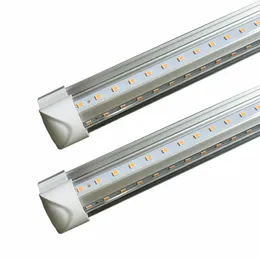 led tube lights 8ft 6ft 5ft 4ft 3ft 2ft 1ft Integrated T8 Tube Lights 110lm/W Frosted Transparent Cover cooler led lights AC 85-265V UL DLC