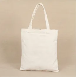 卸売新しい空白パターンキャンバスショッピングバッグエコ再利用可能な折りたたみ式ショルダーバッグハンドバッグトートコットントートバッグ