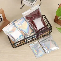 20 Pcs Aluminum Foil Zip Lock Plastic Bag Waterproof Hologram Food Pouch Reclosable Pouches Self Seal Retail Storage Supplies