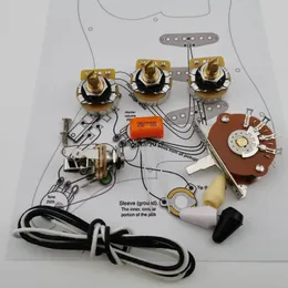 Guitar Capacitor Potentiometer CTS 250K Copper shaft Wiring Kit for-Stra CDE 225P .047 400V Orange Drop Cap +Welding line drawing