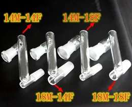 Bent Type Glass Bong Adapter Double Arm Dropdown Male Or Female 14 mm or 18mm with 2 holes rooftop design double drop down