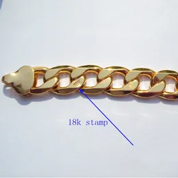 18 K ソリッド GoldGF 本物仕上げ 18 K 刻印 10mm ファイン カーブ キューバ リンク チェーン ネックレス メンズ メイドイン ベスト 600mm