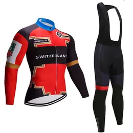 2020 TEAM SWITZERLAND CYCLING JERSEY Pantaloni con bretelle set Ropa Ciclismo MENS inverno pile termico pro Giacca da bici Maillot wear