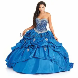 Masquerade Blue Quinceanera Dresses With Jacket 2020 Ball Gowns Sweet 15 Dresses Ruched Taffeta Corset Back Beaded Prom Dress Arabic Evening