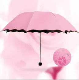 100pcs lot Umbrella Anti-UV Umbrella Sunshade Umbrella Magic Flower Dome Sunscreen Portable 3-Folded Dustproof255S