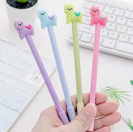 Student Learning Office Pen Creative Stationery Alpaca Cute Gel Pen Cartoon Animal Student Pen Plastic Black Needle Refill SN2917