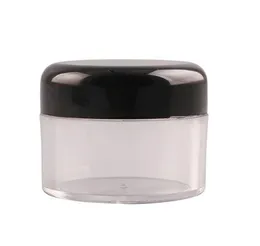 Drop shipping 30g 30ml/1oz Refillable Plastic Screw Cap Lid with Clear Base Empty Cosmetic Jar for Nail Powder Bottle Eye Shadow Container