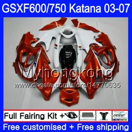 GSX600F orange weiß heiß für Suzuki GSXF 600 750 GSXF600 2003 2004 2005 2006 2007 293HM.11 GSXF-750 KATANA GSXF750 03 04 05 06 07 Verkleidungen