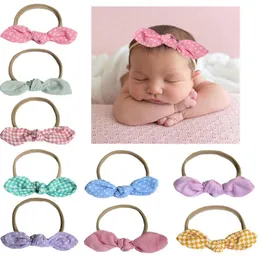 Noworodek Baby Hair Teams 30 Kolory Bunny Ear Elastyczne Nylon Opaski Designerskie Designer Nakrycia Nakrycia Dzieci Dziewczyny Bow Pałąk Dzieciak