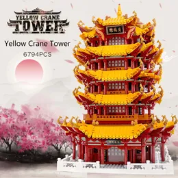 XINGBAO 01024 6794pcs Chinese Street Building The Yellow Crane Tower Set Assembly Christmas Toys Model Building Blocks Bricks Kids Gifts