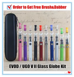 MOQ 1Pcs glass globe Dab vape pen kit EVOD herbal Wax oil vaporizer dry herb starter kits