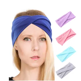 Nowa bawełna damska zwykła turban opaski skręt elastyczny stretch Hairbands Headbands Headband Headwrap Headwrap Head Band dla dziewczyn