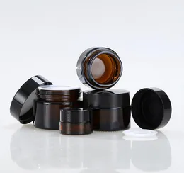 5G 10G 15G 20G 30 g 50 gの100 gの琥珀色の茶色のガラスの顔クリーム詰め替え可能な丸びまる化粧品化粧ローション貯蔵容器Jar SN3465