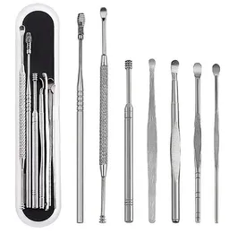 Ear Care Supply 7pcs/set Wax Pickers Cleaner Stainless Steel Earpick Remover Curette Pick Spoon Epiwax