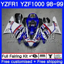 Bodywork For YAMAHA stock blue white YZF R 1 YZF1000 YZF-R1 1998 1999 Frame 235HM.40 YZF-1000 YZF R1 98 99 YZF 1000 YZFR1 98 99 Body Fairing