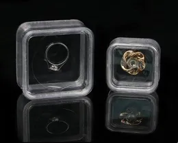 40*40mm Transparente Floating Display Case Brinco Gemas Anel Jóias Suspensão Embalagem Caixa PET Membrane Stand Holder