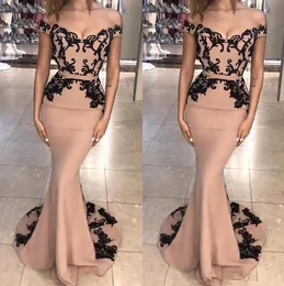 Syrenka Syrenka Czarna Koronka Długa Suknia Seksowna Backless Cap Sleeve Suknia wieczorowa Abendkleider Robe de Soiree Longo