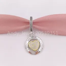 Andy Jewel Authentic 925 Sterling Silver Beads Pandora Signature Heart Pendant Charms Passar European Pandora Style Jewelry Armelets Halsband 79