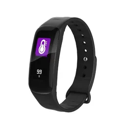 C1 Smart WristWatch Pressão Sanguínea Monitor Fitness Tracker Pedômetro Pulseira impermeável Bluetooth Smart Watch para iPhone Android