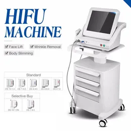 HIFU HIFU Högt intensitet Fokuserad ultraljud HIFU Face Lift Machine rynka borttagning med 5 huvuden för ansikts- och kroppsuppgifter gratis frakt