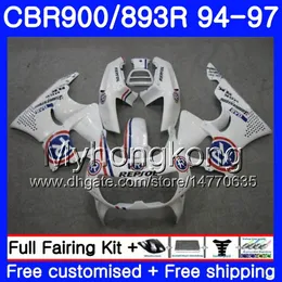 Комплект для HONDA CBR900RR CBR 893RR 1994 1995 1996 1997 кузов 260HM.31 CBR 893 CBR900 RR CBR893 RR CBR893RR синий R белый 94 95 96 97 обтекатель