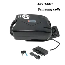 48V EBIKE Batteri Frog och cykelbatteri 48V 14Ah med Samsung-celler + 30A BMS till BAFANG 48V 1000W MOTORS